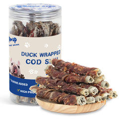 PAWUP cod skin treats packaging showing natural ingredients and taurine