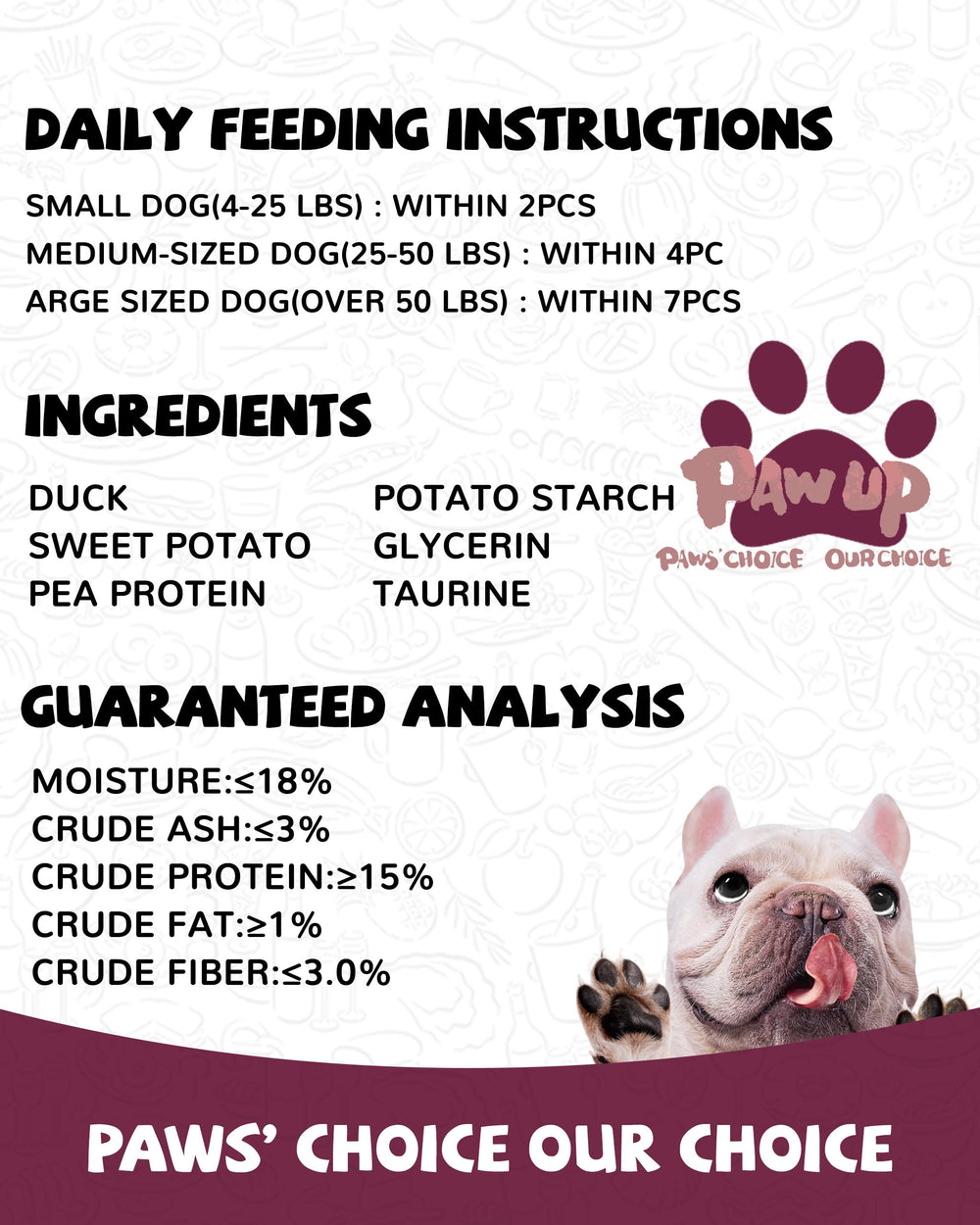 PAWUP Daily snack for dogs: nourishing duck and sweet potato