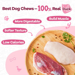 PAWUP duck-wrapped bone close-up shows firm exterior and soft core.