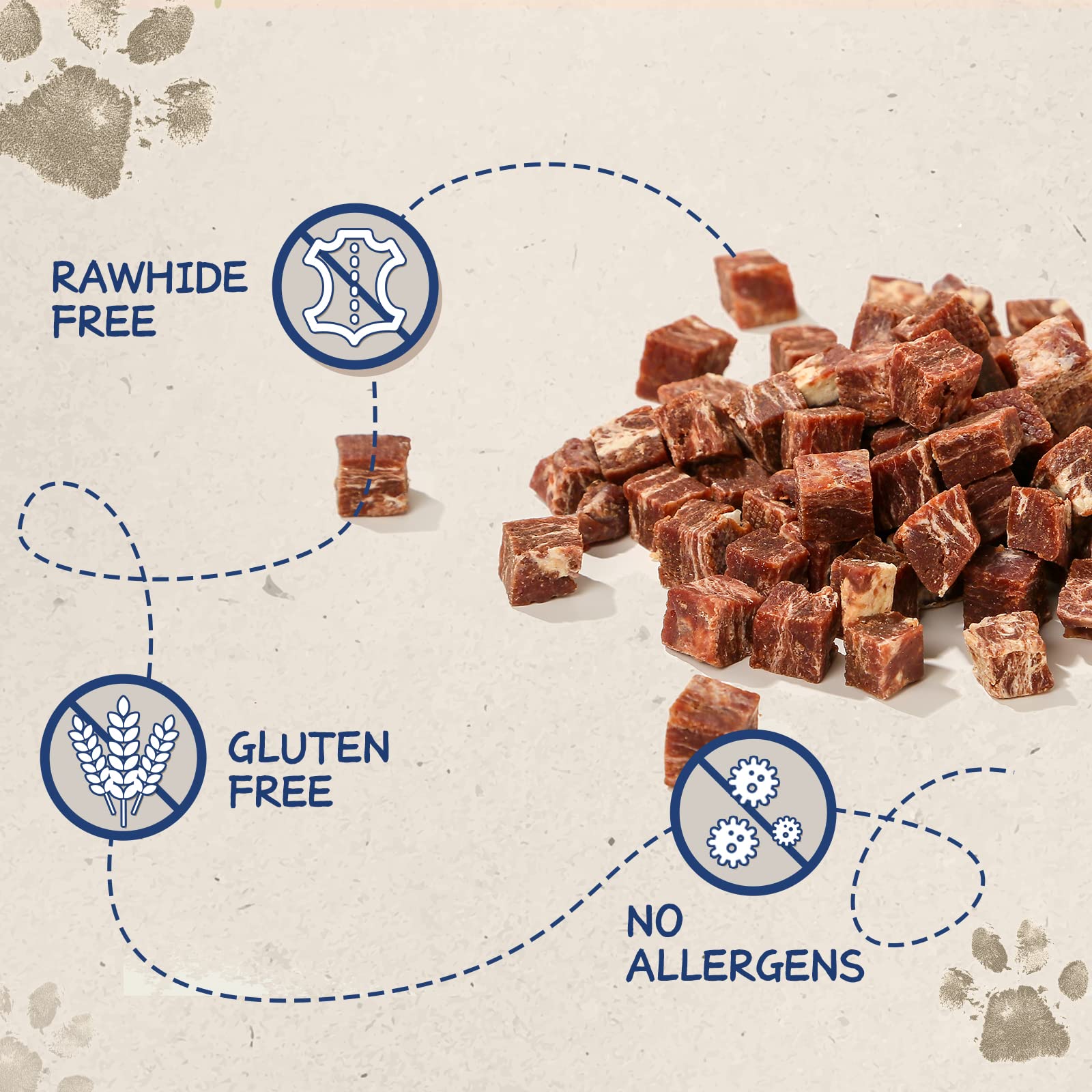 PAWUP dog treats taurine-added, pack-closeup for training rewards