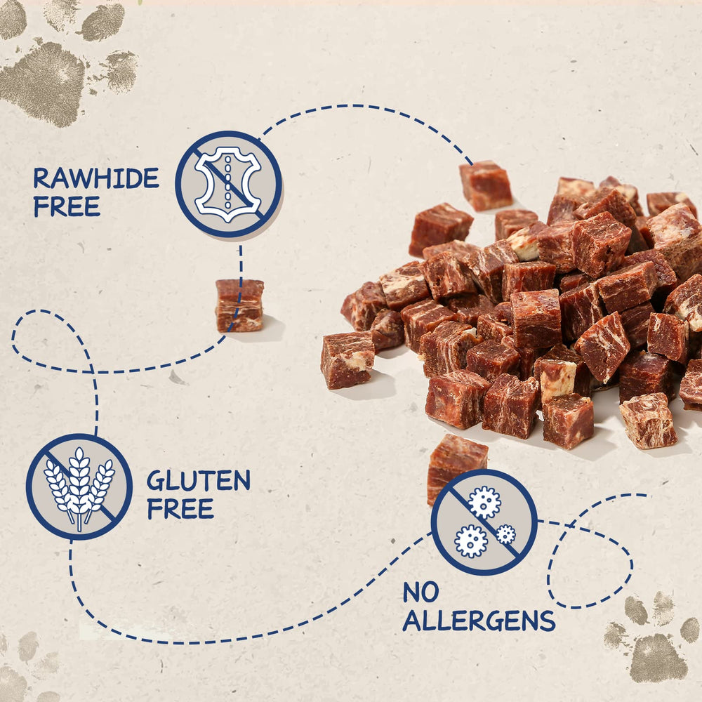 PAWUP dog treats taurine-added, pack-closeup for training rewards