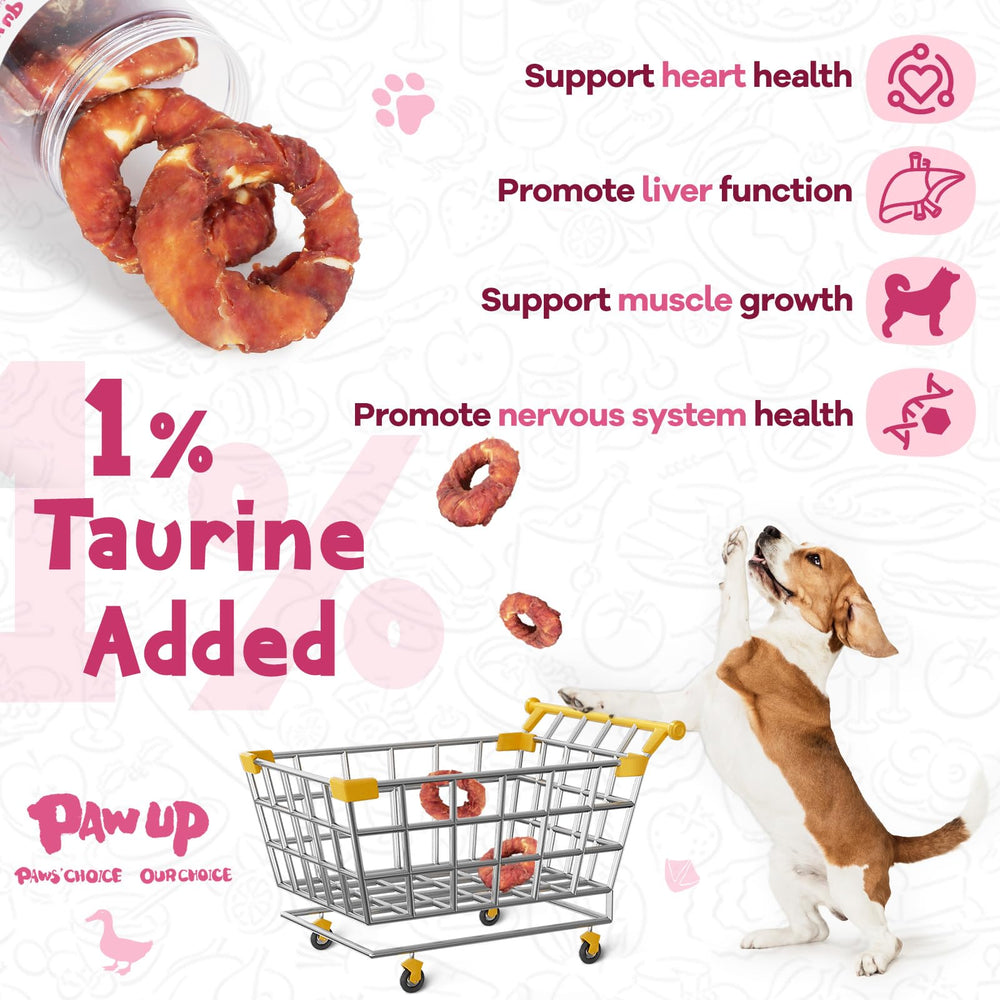 PAWUP Duck Donut Rawhide Ring Closeup – textured surface for satisfying gnaw.
