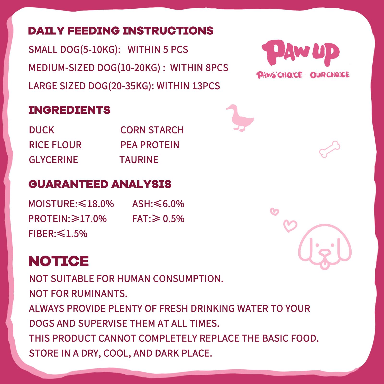 PAWUP designed for small dogs with gentle chew and rewards.