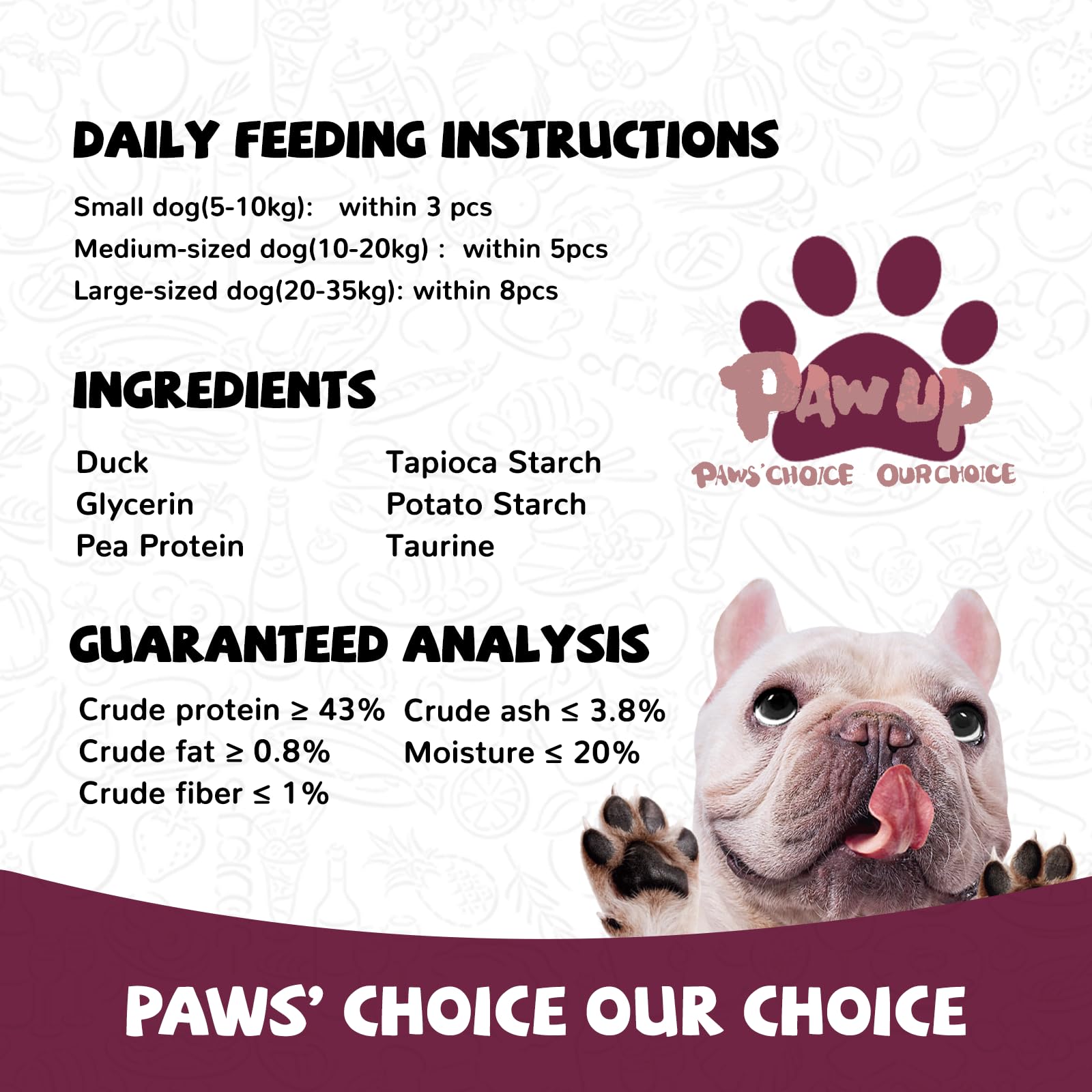 PAWUP Duck Jerky Rings 12.5 oz bag shown as convenient snack.