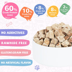 PAWUP duck liver treats rehydrated aroma for enhanced scent.