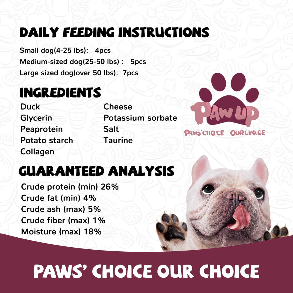 PAWUP Gentle chew texture appealing to dogs with different mouth sizes.
