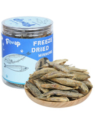 PAWUP Freeze Dried Minnows pack shot: clean, single-ingredient treat for training and rewards.