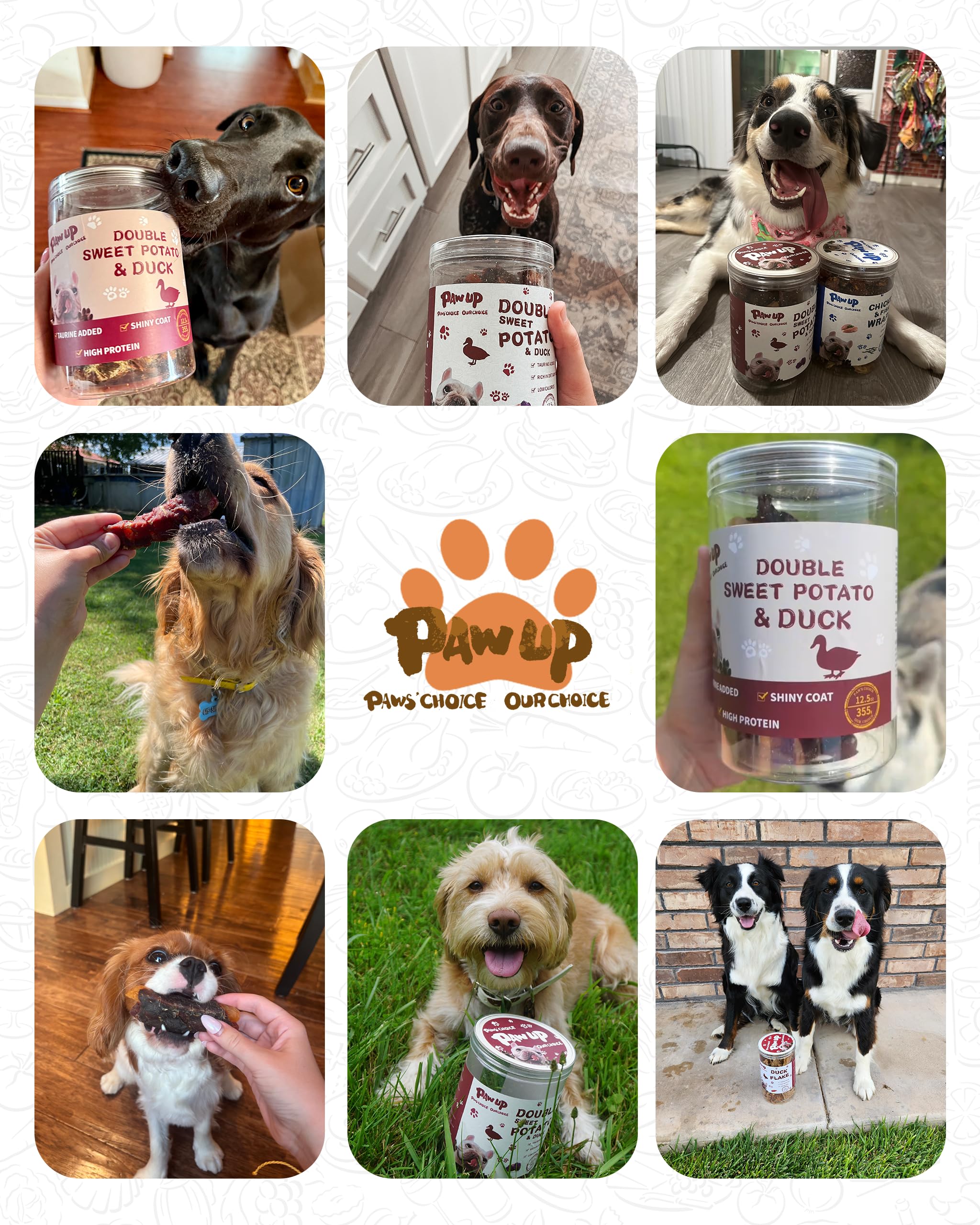 PAWUP grain-free-claim image confirms no grains or fillers