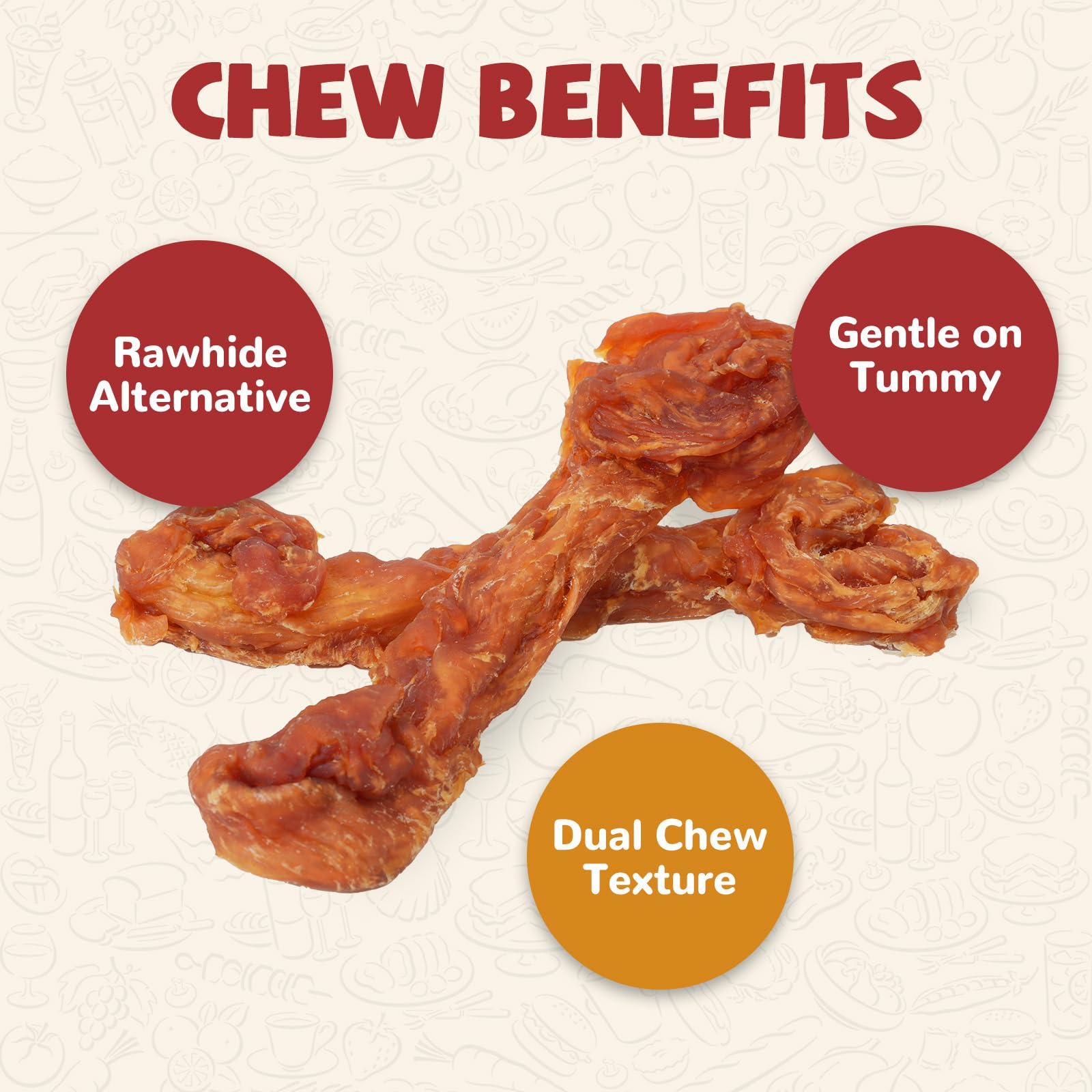 PAWUP long-lasting chew core with tendon encourages extended engagement.