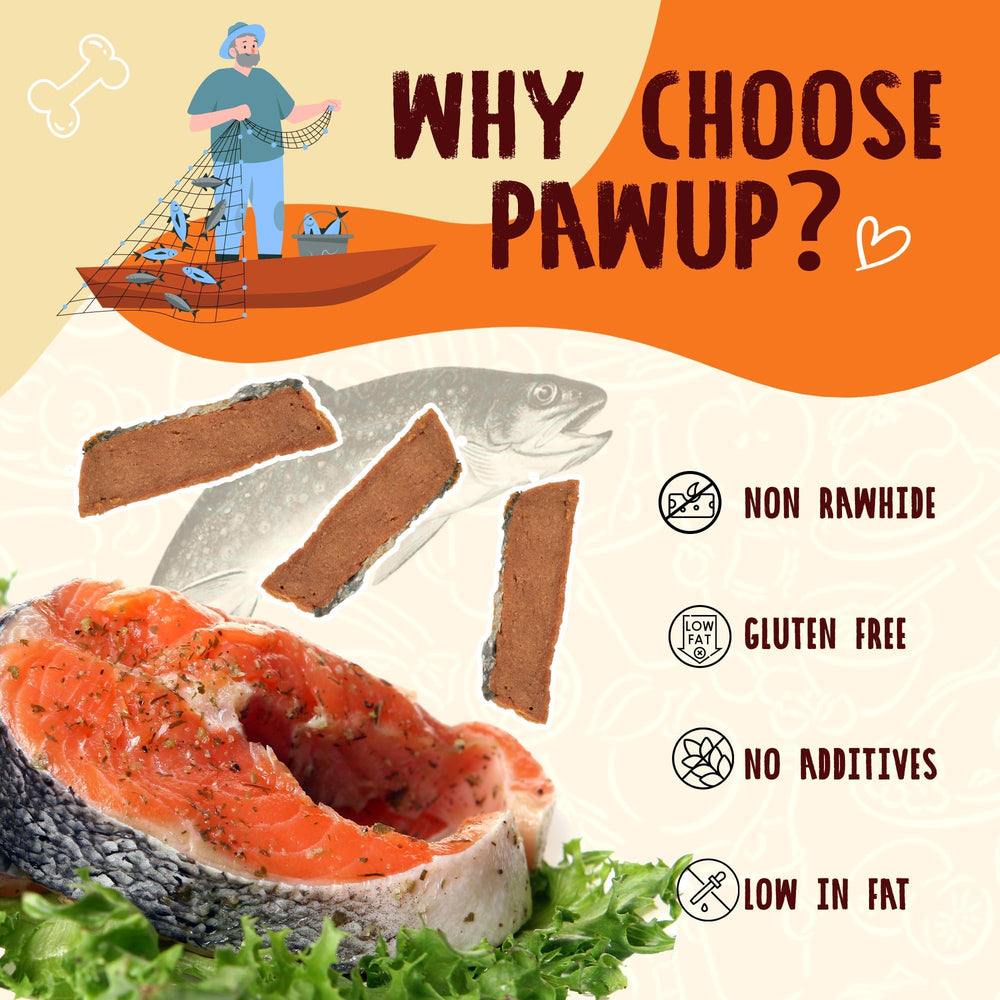 PAWUP Low-fat Salmon Dog Treats, aids weight management