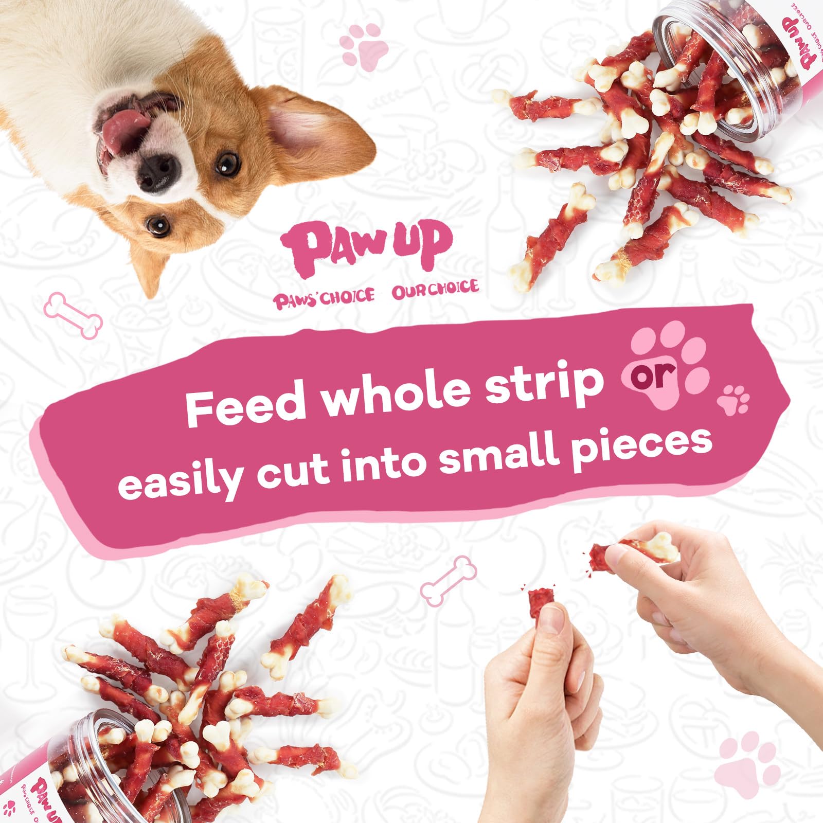 PAWUP no artificial colors or flavors for cleaner treats.