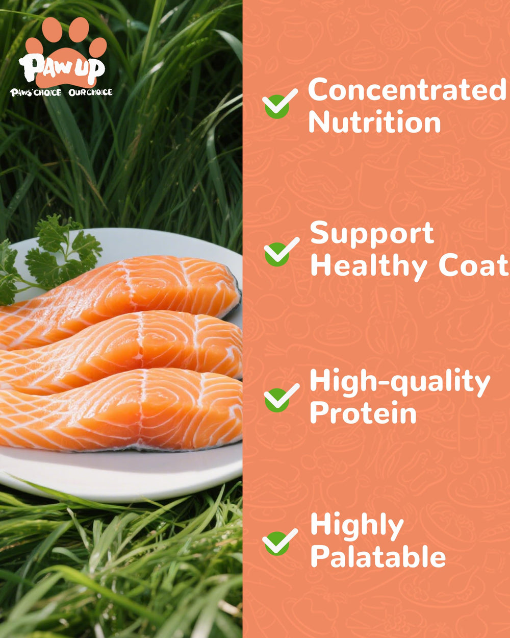 PAWUP Omega-3 rich salmon treats with a rich aroma, great as training rewards.
