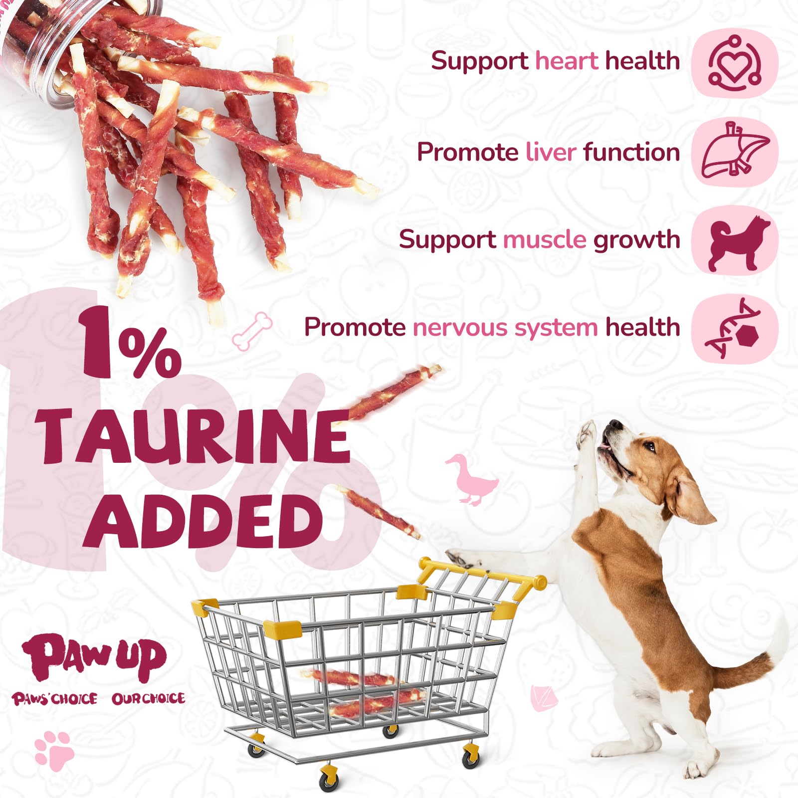 PAWUP rawhide wrap close-up emphasizes a satisfying chew texture