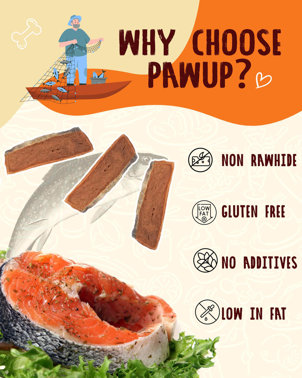 PAWUP taurine-added treats support routine daily nutrition.