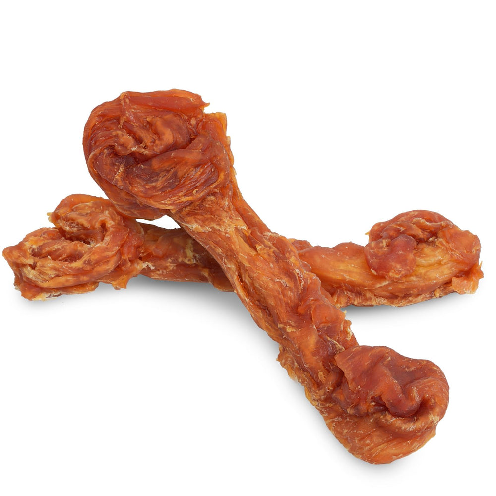 PAWUP Turkey Wrapped Beef Tendon Treats provide a savory, longer chew for medium to large dogs.