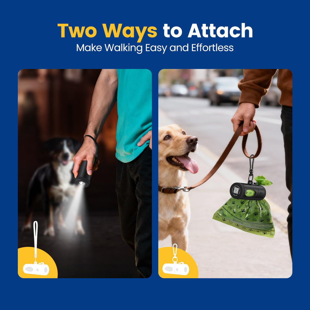 PawView carabiner clip attachment secures to leash or bag.