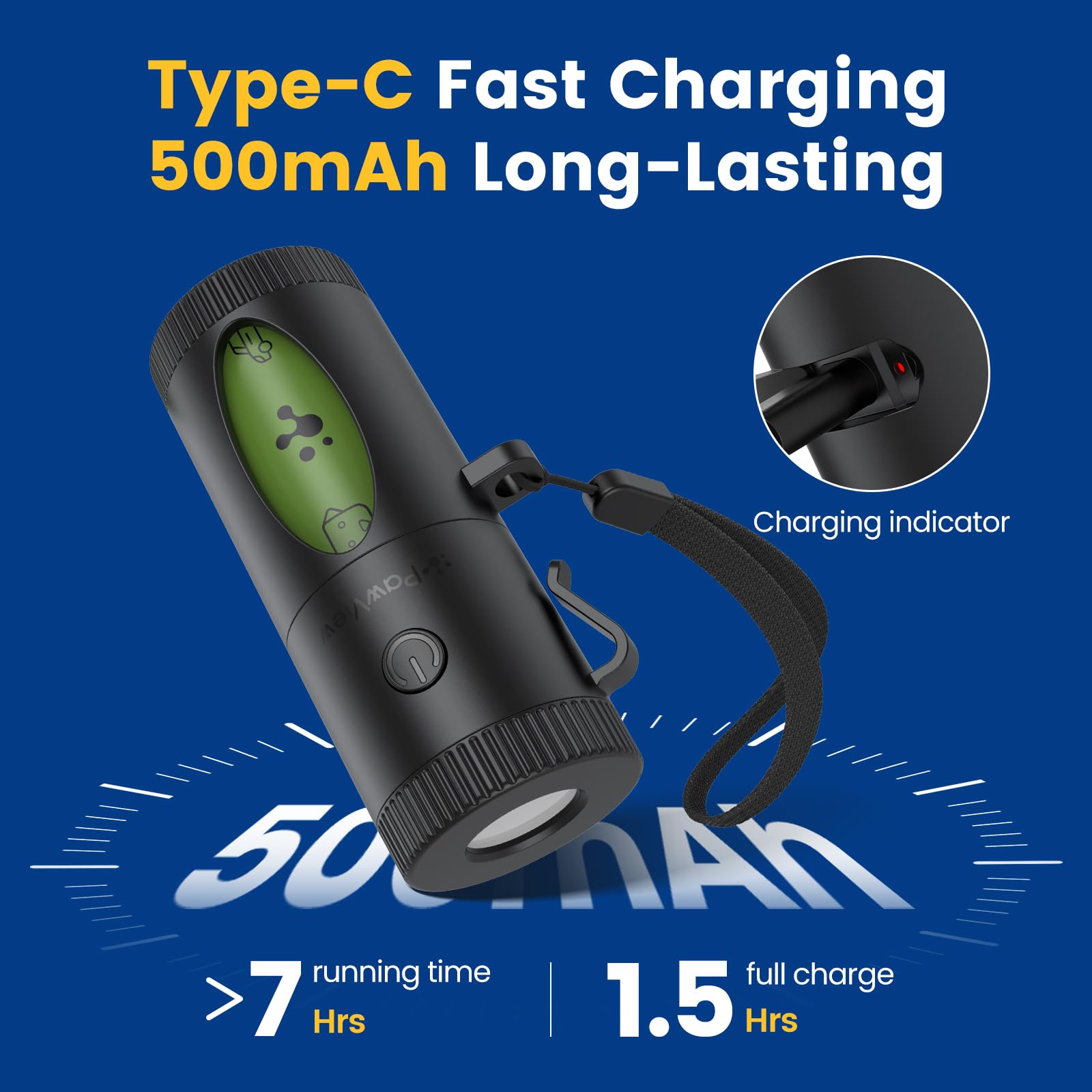 PawView USB-C rechargeable light saves battery changes on every walk.