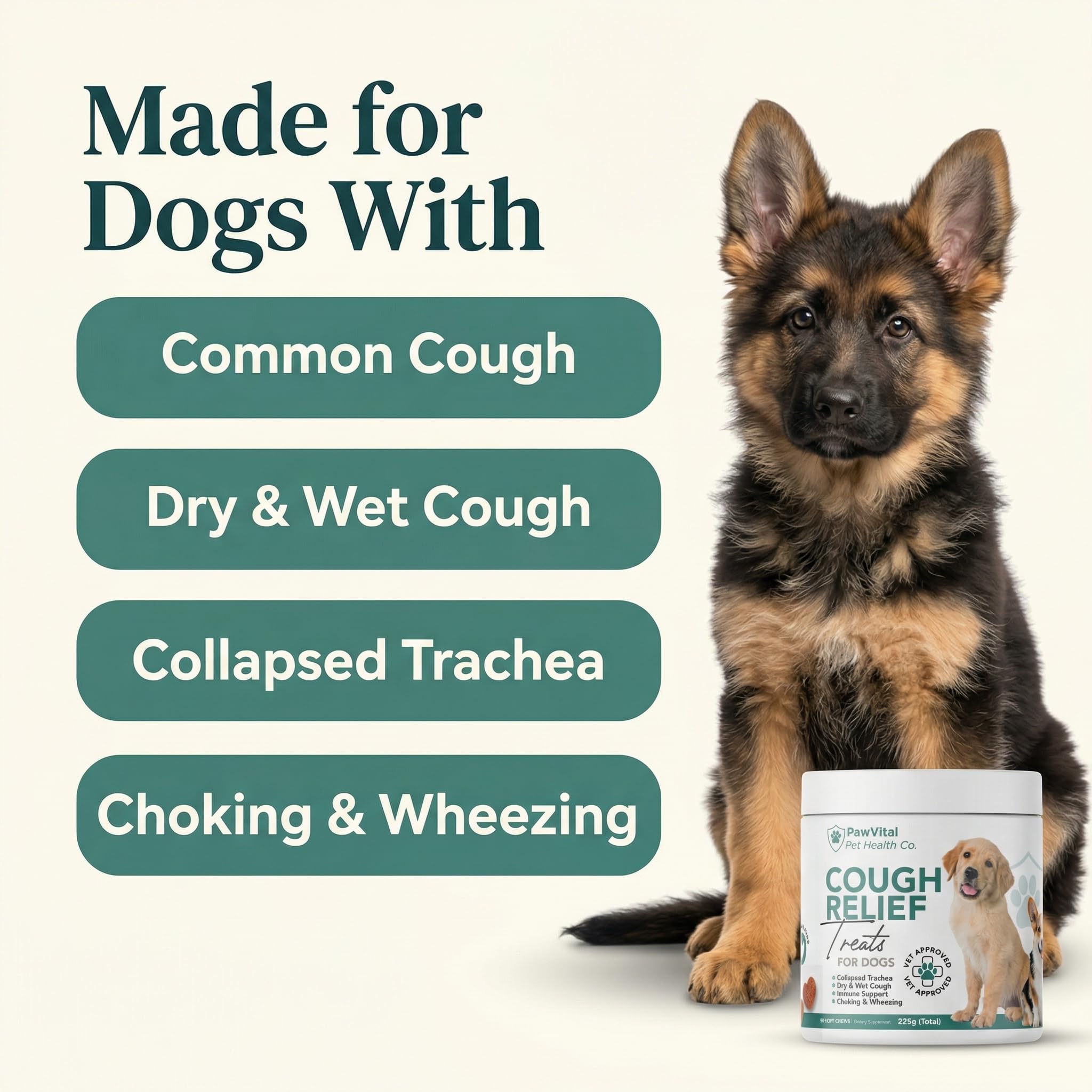 PawVital real chicken chews closeup shows natural ingredients dogs love.
