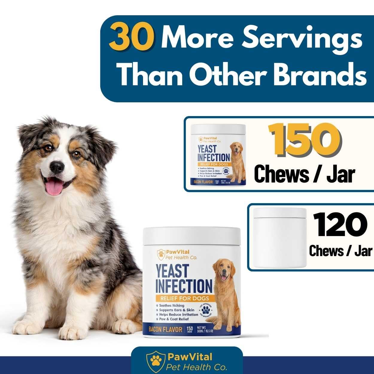 PawVital yeast chews probiotic blend with 1B CFU supports gut balance