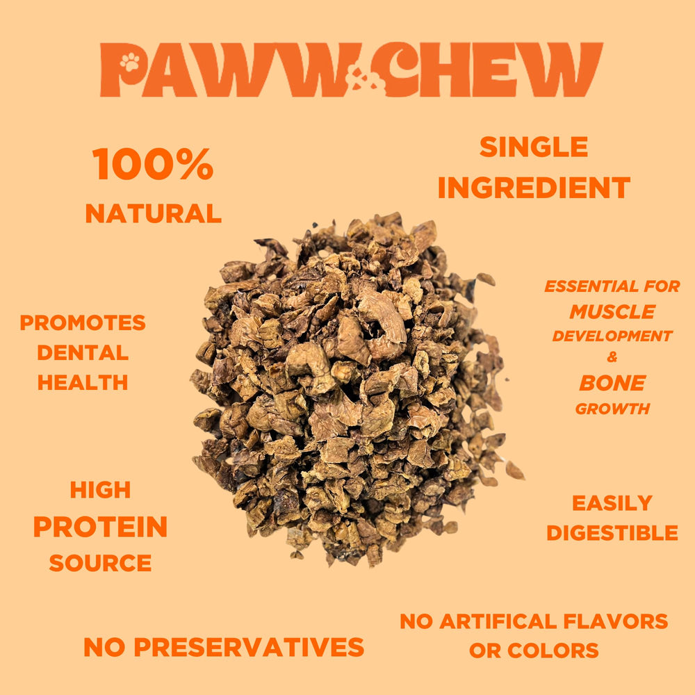 PAWW CHEW Beef Lung treats may support chewing and oral health.