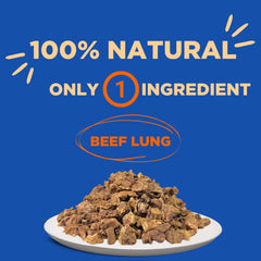 PAWW CHEW beef lung training treat close-up for active dogs.