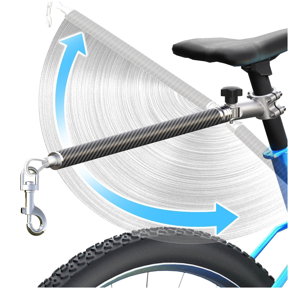 Pawxaw bicycle dog leash with 180° rotation enables safe side-to-side movement.