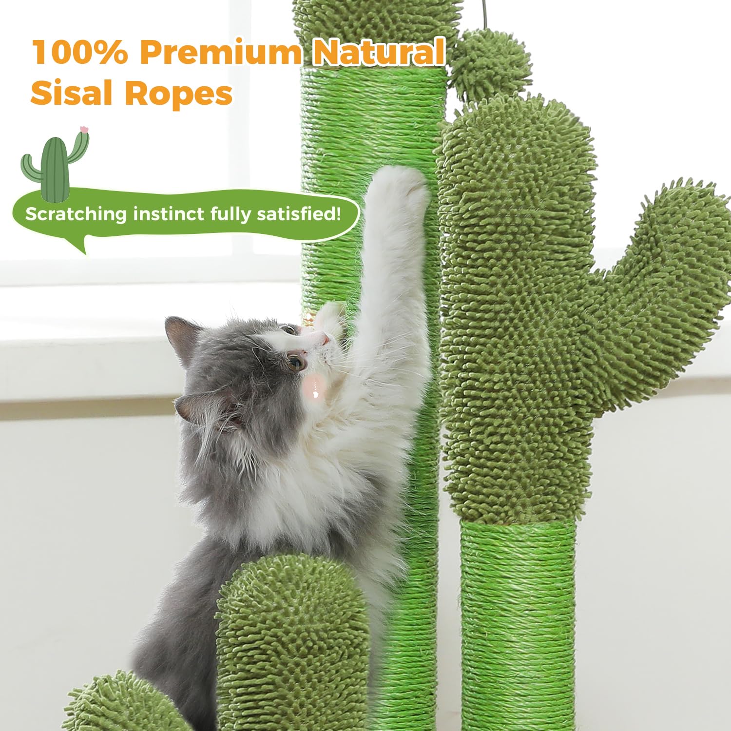 35-inch tall cactus-inspired design creates a multi-level play area.