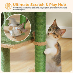 PAWZ Road cat tree features two sisal posts to satisfy scratching instincts and protect furniture.