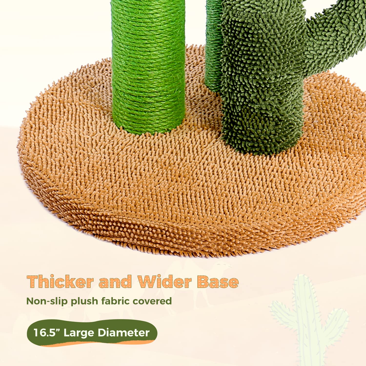 PAWZ Road Cactus Scratcher side view highlights sturdy base.