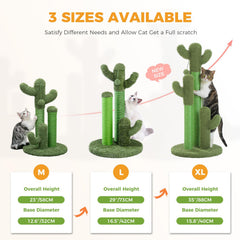 PAWZ Road Cactus Scratcher features a dangling ball for interactive play.