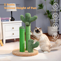 PAWZ Road Cactus Scratcher offers variable height for cats.