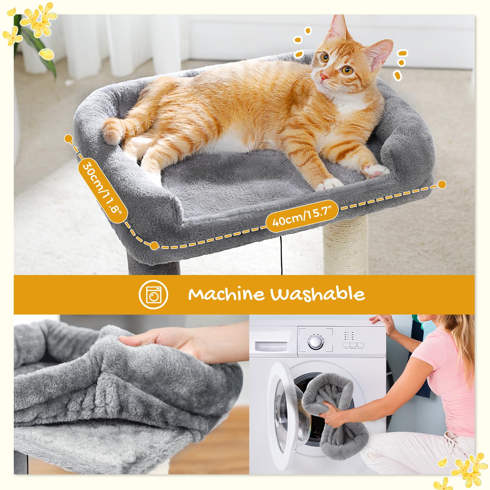 PAWZ Road cat bed top includes two playful balls for extended solo or buddy play