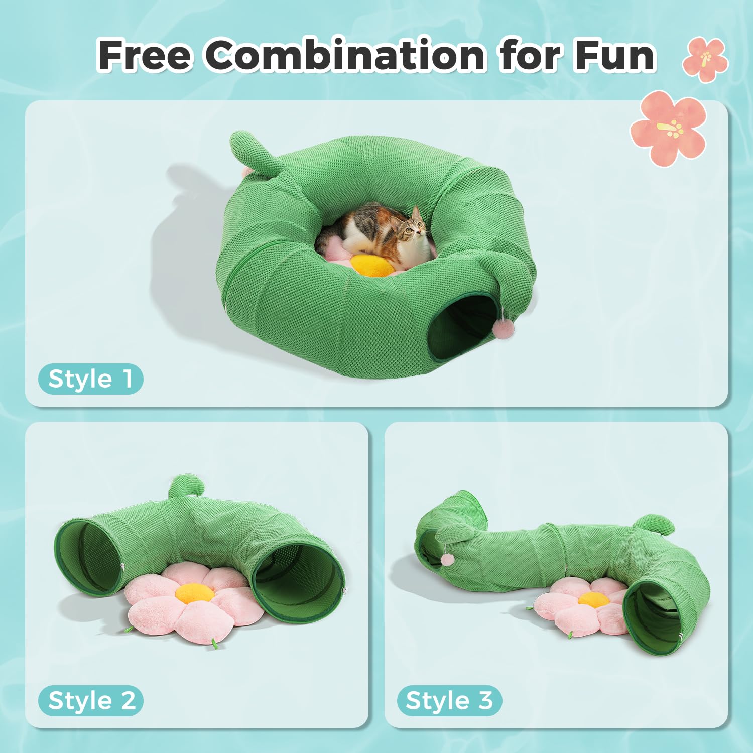 PAWZ Road flower cushion bed doubles as a resting space.