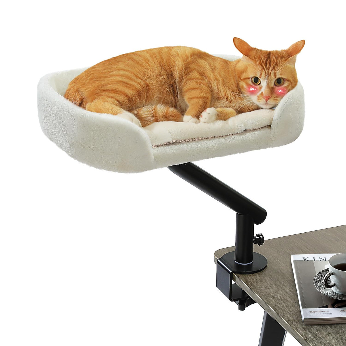 PAWZ Road cat desk bed close-up of soft fabric for cozy lounging.