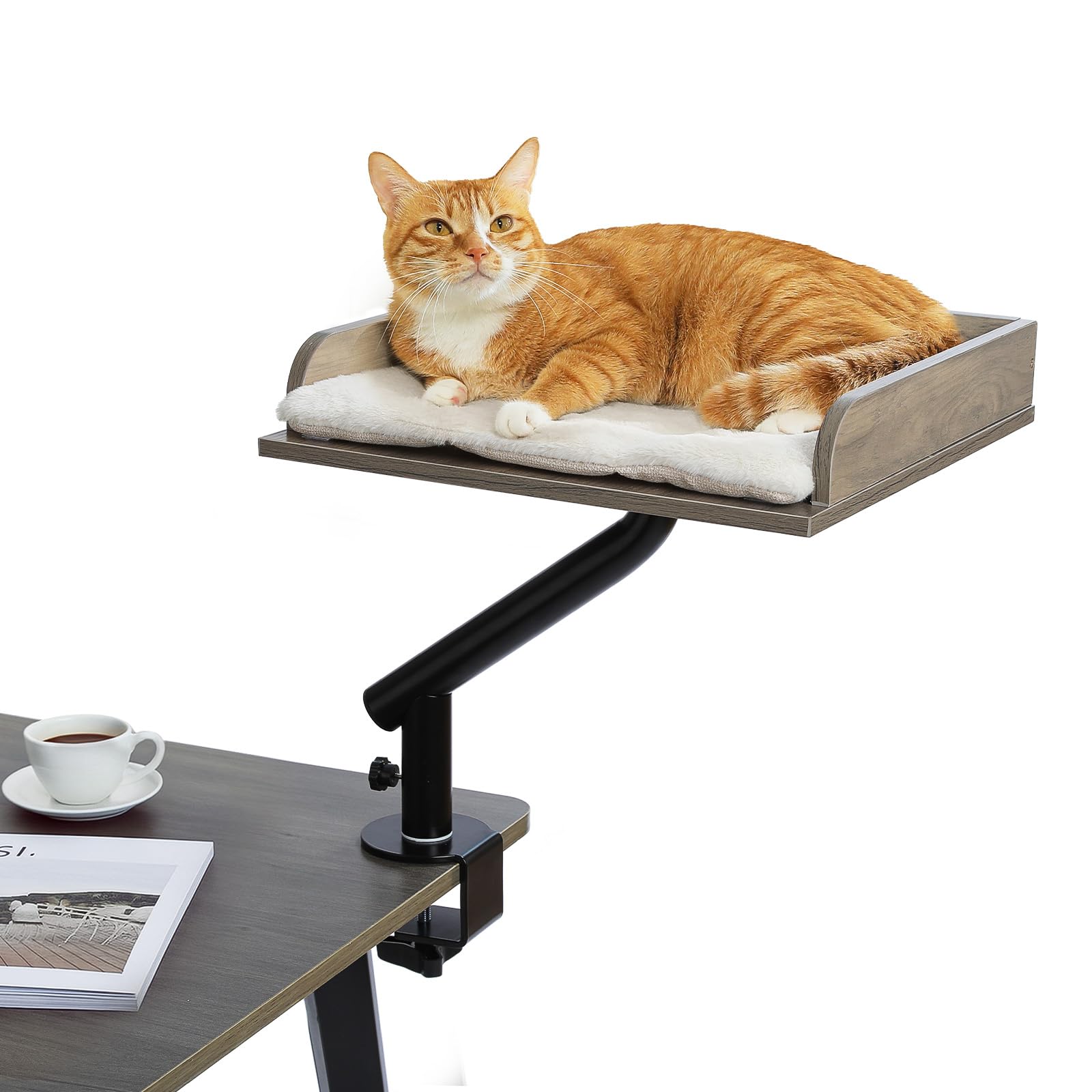 PAWZ Road cat desk bed close-up cushion showing plush comfort for naps near work