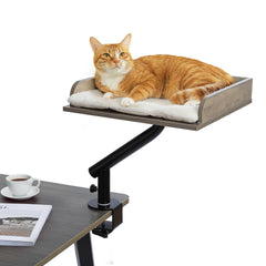 PAWZ Road cat desk bed close-up cushion showing plush comfort for naps near work