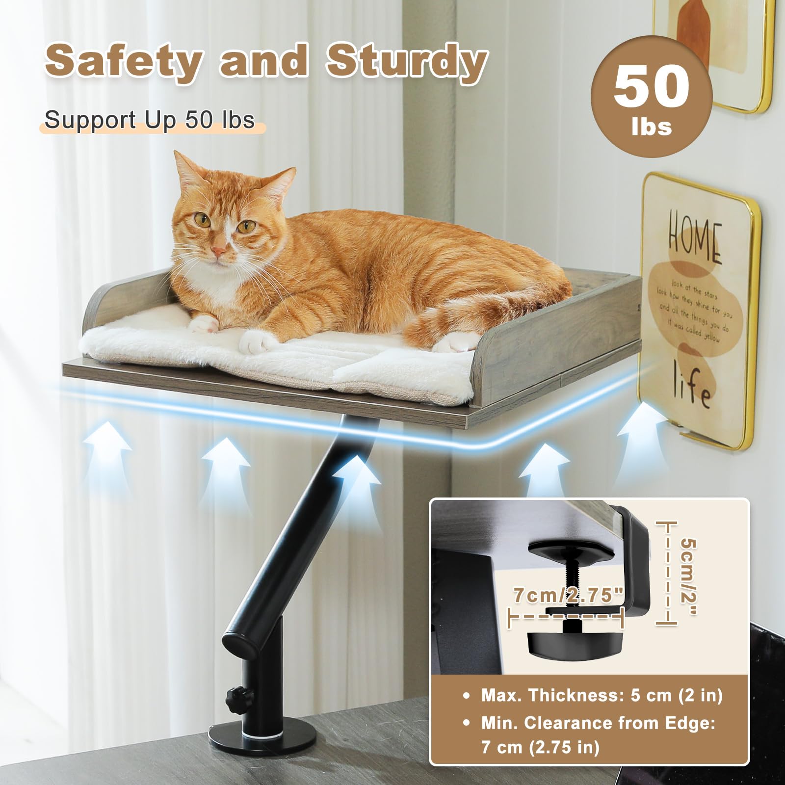PAWZ Road cat desk bed elevated design blends with modern decor for a tidy workspace