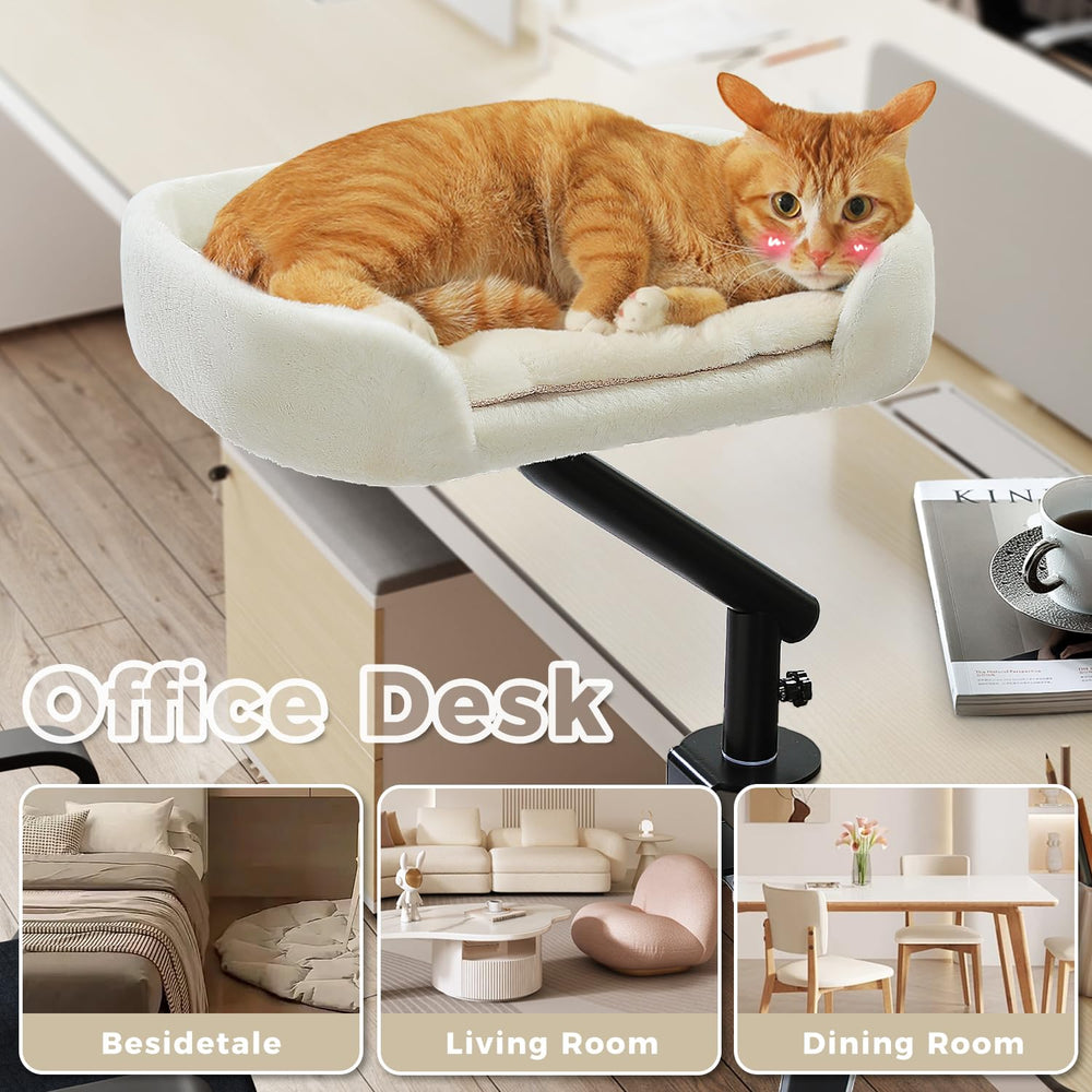 PAWZ Road cat desk bed helps create a tidy workspace.