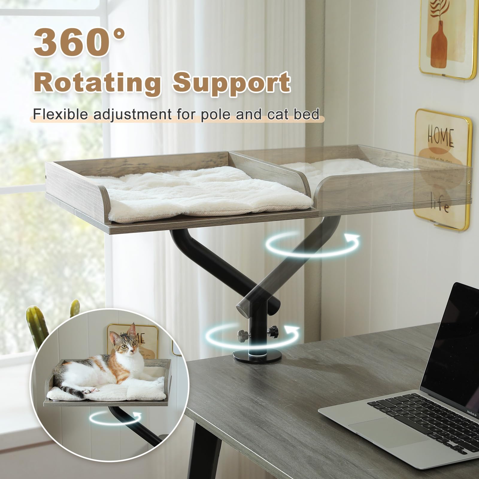 PAWZ Road cat desk bed stain-resistant surface keeps the area clean and inviting
