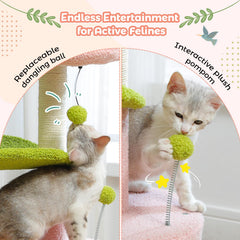 PAWZ Road Cat Tree Pink Condo — private cozy nook for cats to nap.