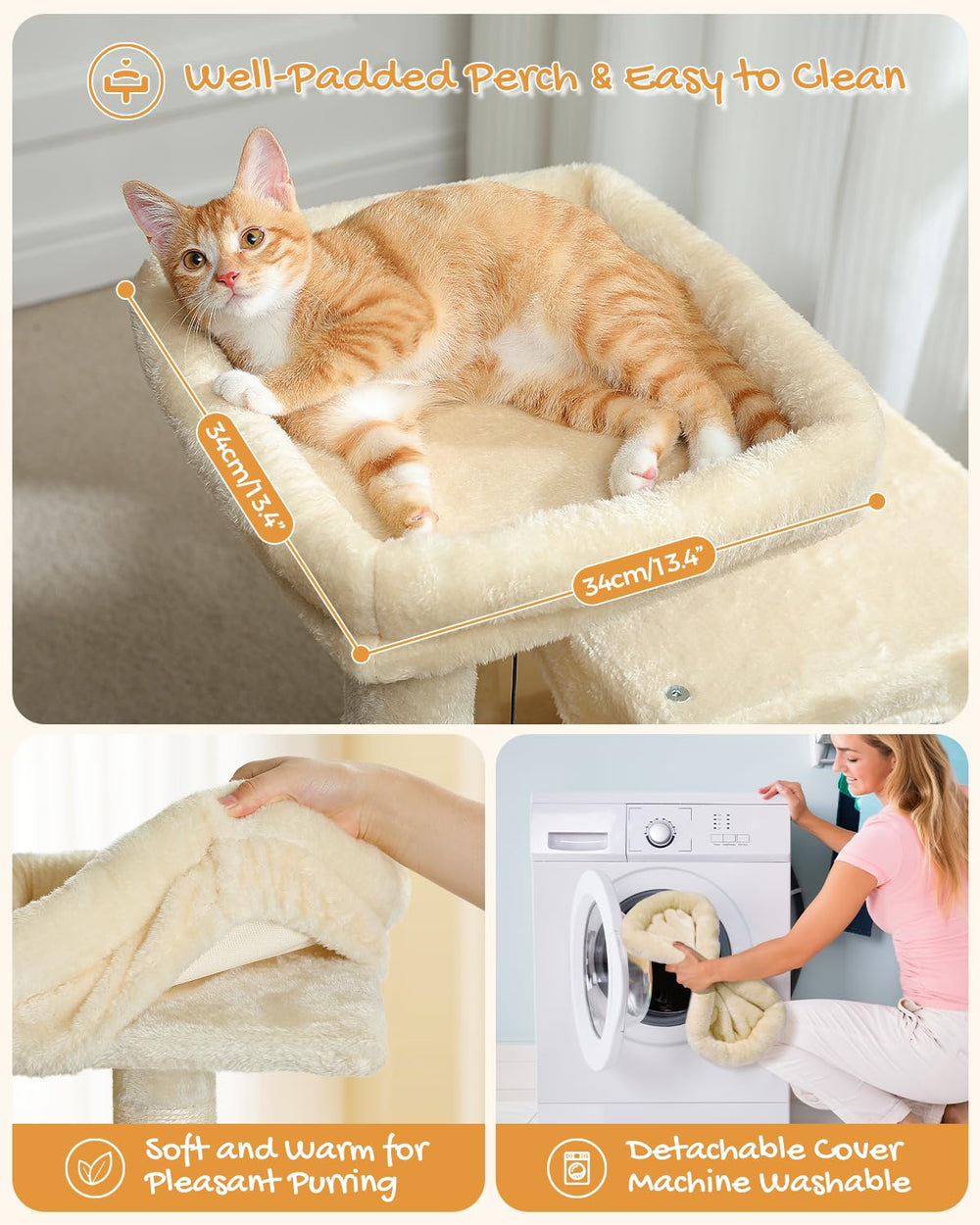 PAWZ Road plush perch provides soft comfort for lounging and overlook.