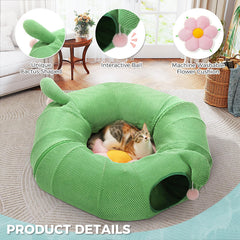 PAWZ Road cat tunnel ears and pom-poms invite batting play.