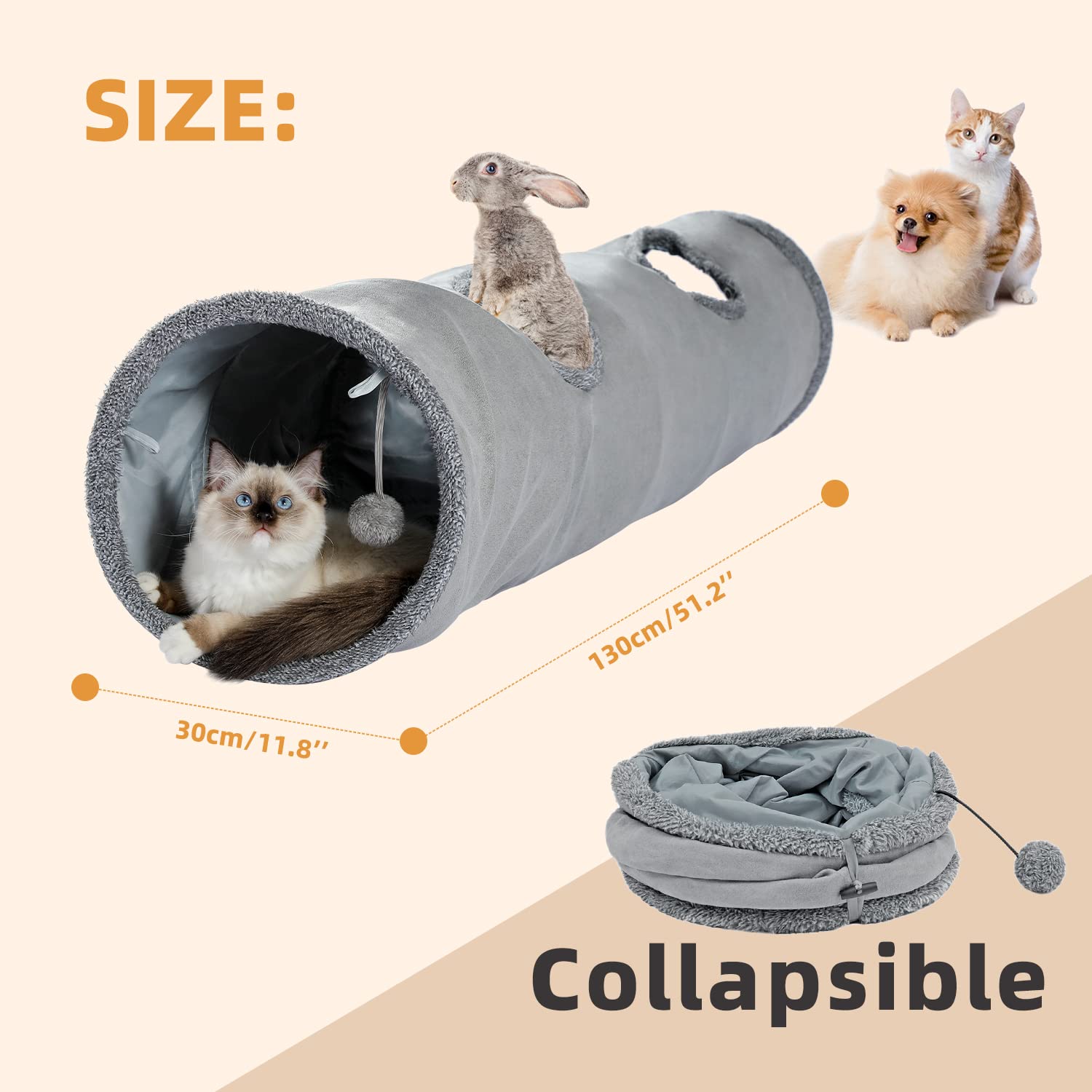 PAWZ Road tunnel entrance ball play highlighting interactive enrichment for pets.