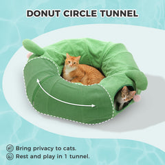 PAWZ Road cat tunnel two-tunnels design stimulates exploration.