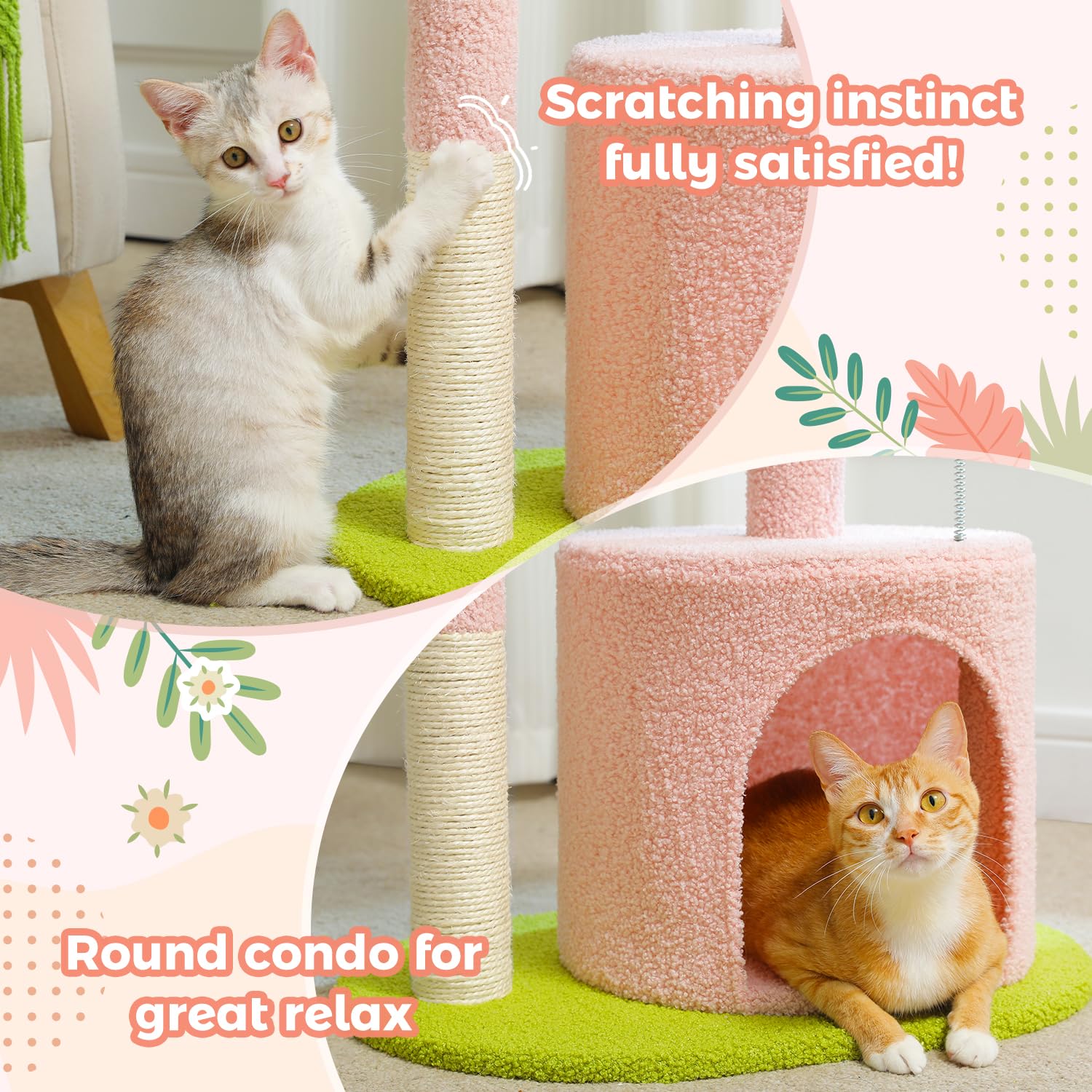 PAWZ Road Curved Perch Pink Petal — ergonomic lounge for comfortable cat naps.