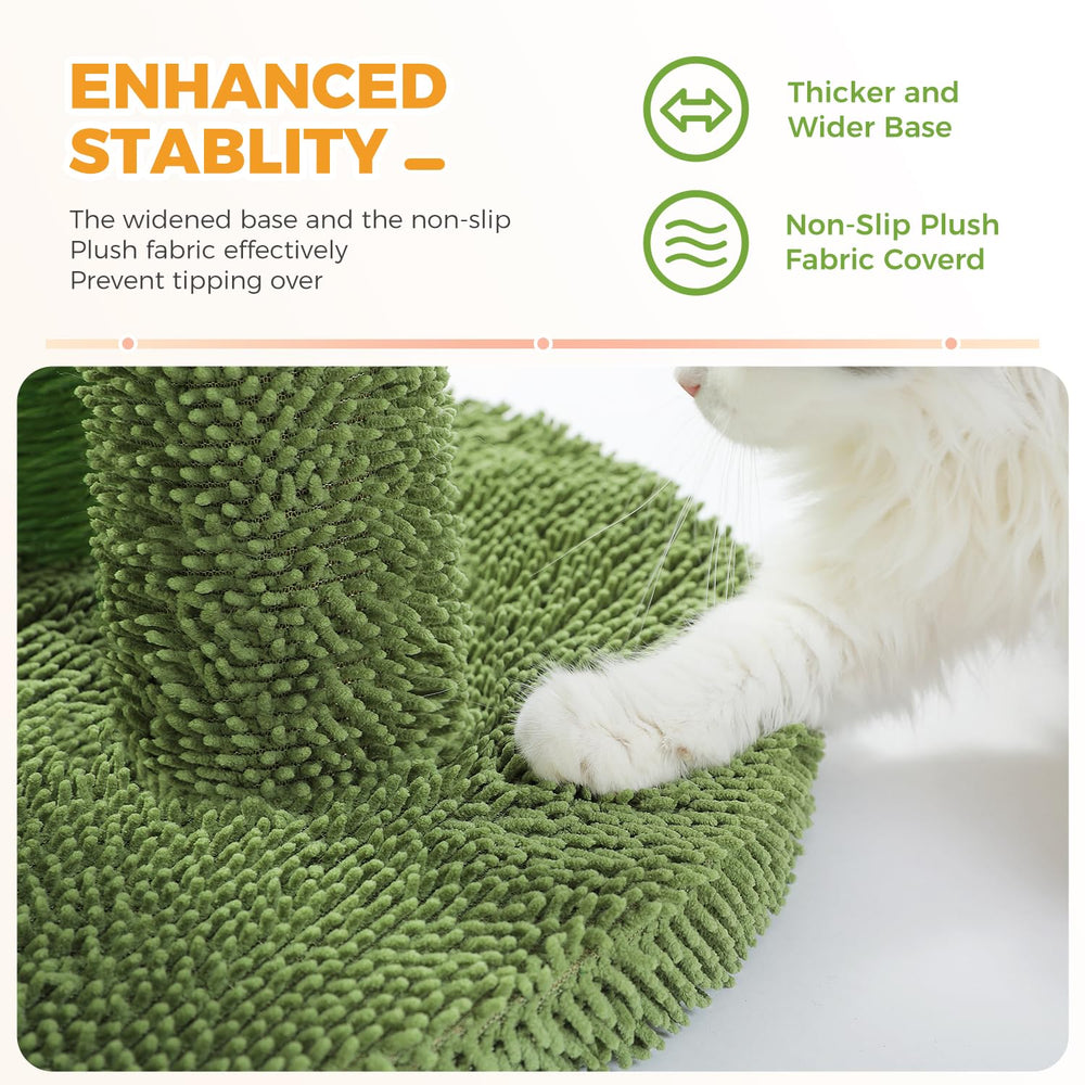 Large size supports adult cats with top reach.