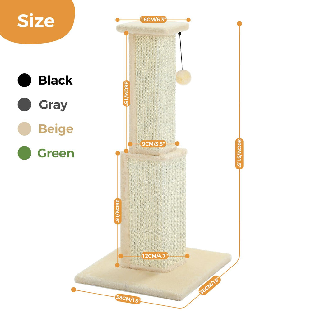 PAWZ Road sisal pillar with 5-inch diameter provides durable scratching area.