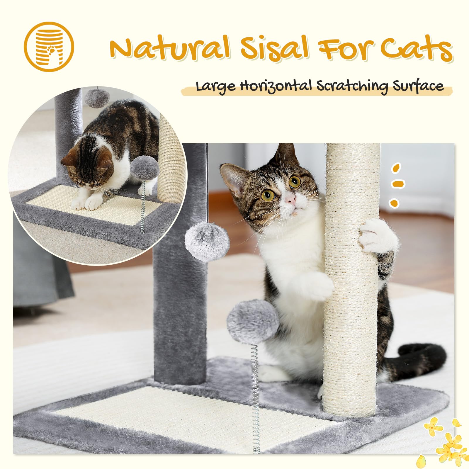 PAWZ Road easy assembly cat tree fits small spaces and takes minutes to set up