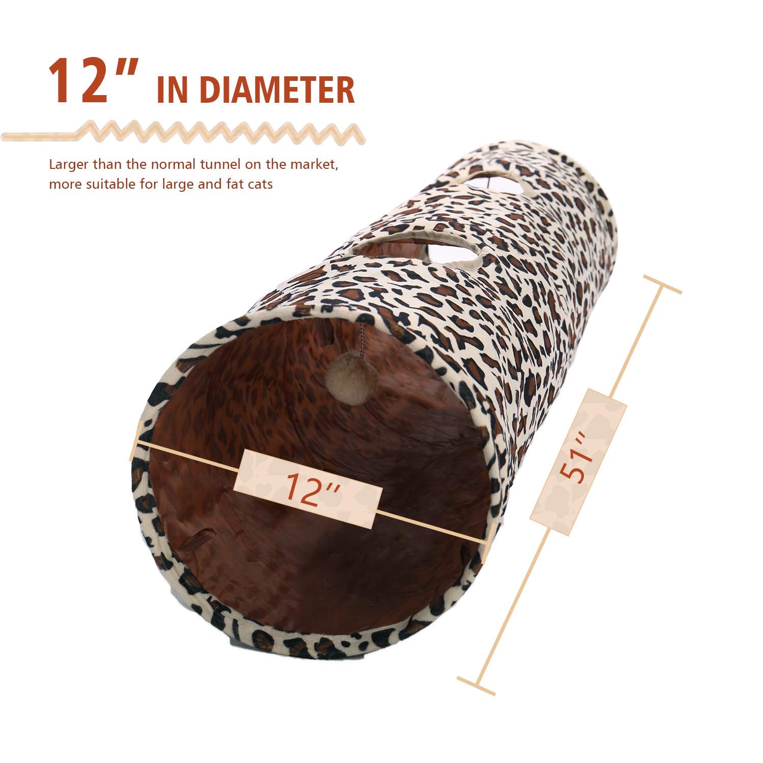 PAWZ Road XL Cat Tunnel 51x12in in use shows spacious interior for big pets.