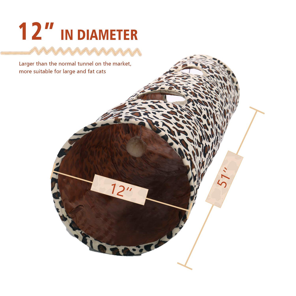 PAWZ Road XL Cat Tunnel 51x12in in use shows spacious interior for big pets.